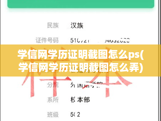 学信网学历证明截图怎么ps(学信网学历证明截图怎么弄)