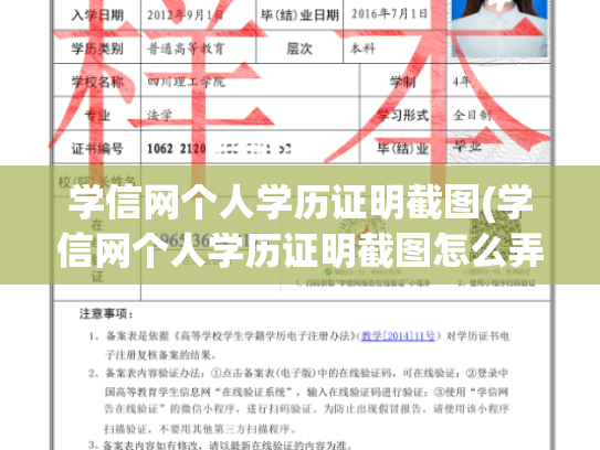 学信网个人学历证明截图(学信网个人学历证明截图怎么弄)