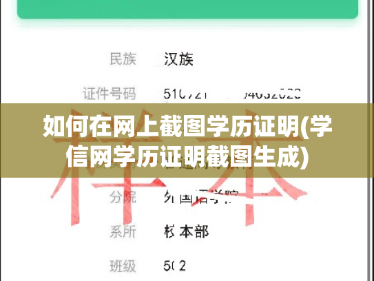 如何在网上截图学历证明(学信网学历证明截图生成)