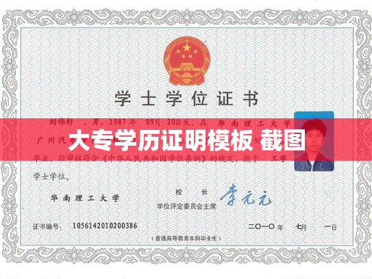 大专学历证明模板 截图
