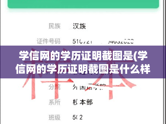 学信网的学历证明截图是(学信网的学历证明截图是什么样的)